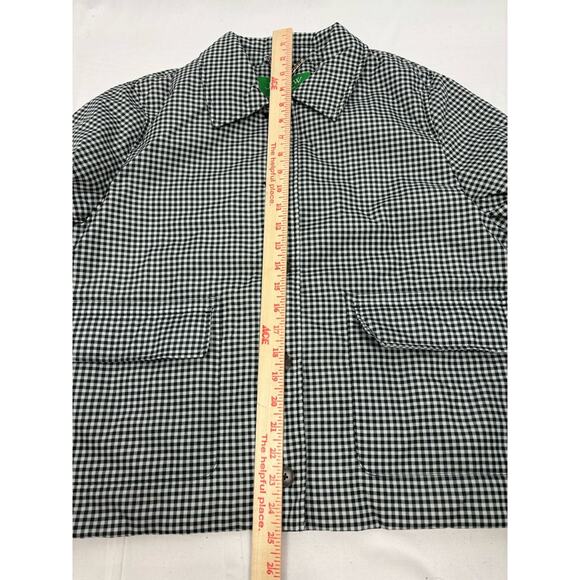J. Crew Quilted Lady Shirt Jacket PrimaLoft Warm Black/White Gingham Size L - Picture 8 of 11